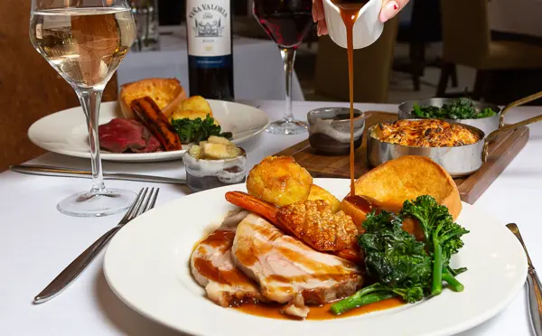 The Swan Sunday Roast, Fork Full of Veg