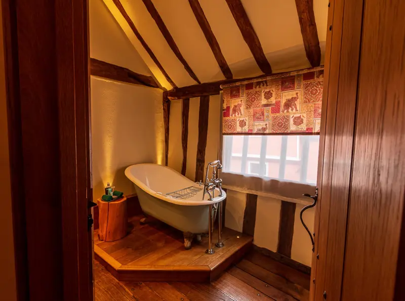 The Priory Suite Lavenham, roll top bath 